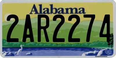 AL license plate 2AR2274