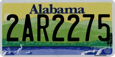 AL license plate 2AR2275
