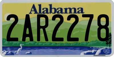 AL license plate 2AR2278