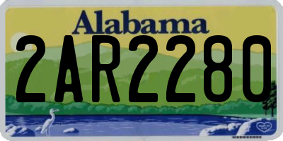 AL license plate 2AR2280