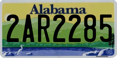 AL license plate 2AR2285
