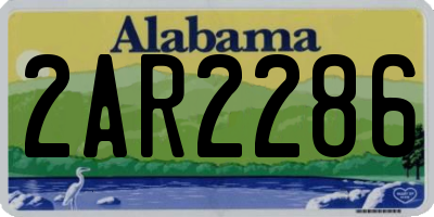 AL license plate 2AR2286