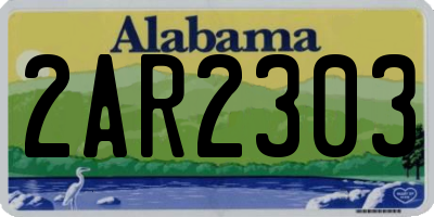 AL license plate 2AR2303