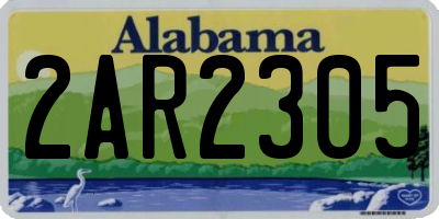 AL license plate 2AR2305