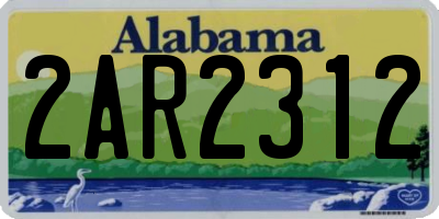 AL license plate 2AR2312