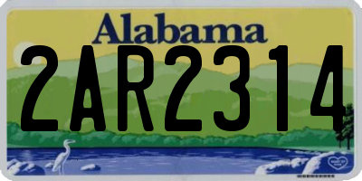 AL license plate 2AR2314