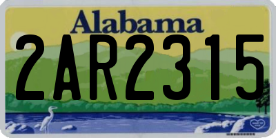 AL license plate 2AR2315