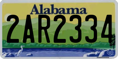AL license plate 2AR2334