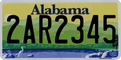 AL license plate 2AR2345
