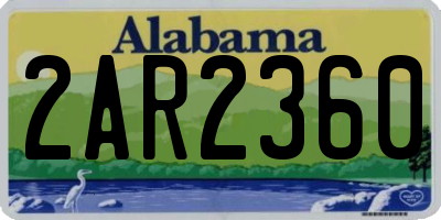AL license plate 2AR2360