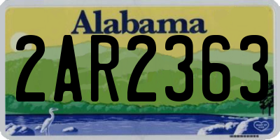 AL license plate 2AR2363
