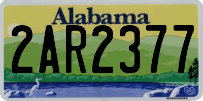 AL license plate 2AR2377