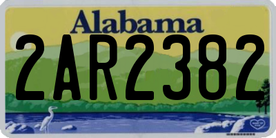AL license plate 2AR2382