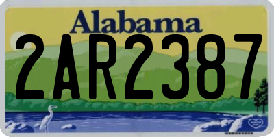 AL license plate 2AR2387