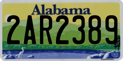 AL license plate 2AR2389