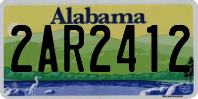 AL license plate 2AR2412