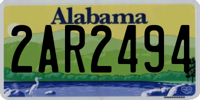 AL license plate 2AR2494