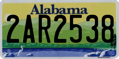 AL license plate 2AR2538