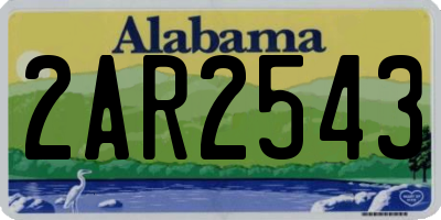 AL license plate 2AR2543