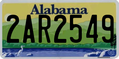 AL license plate 2AR2549