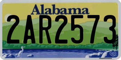 AL license plate 2AR2573