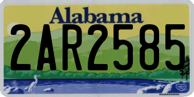AL license plate 2AR2585