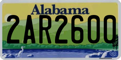 AL license plate 2AR2600