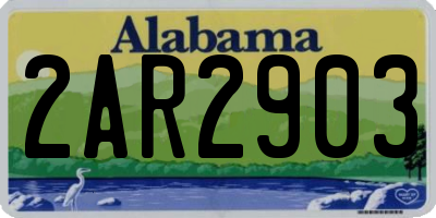 AL license plate 2AR2903
