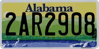 AL license plate 2AR2908
