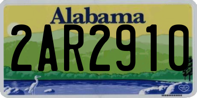 AL license plate 2AR2910