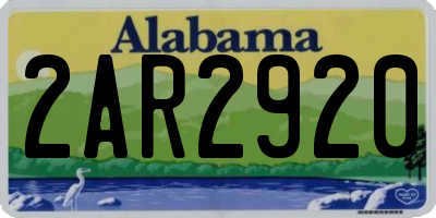 AL license plate 2AR2920