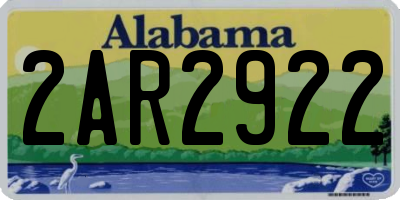 AL license plate 2AR2922
