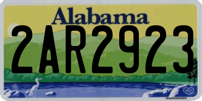AL license plate 2AR2923