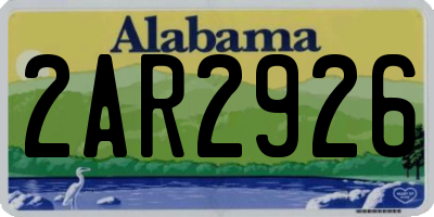 AL license plate 2AR2926