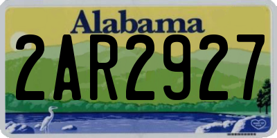 AL license plate 2AR2927