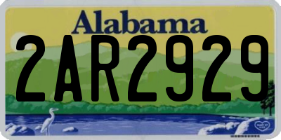 AL license plate 2AR2929