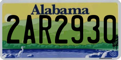 AL license plate 2AR2930