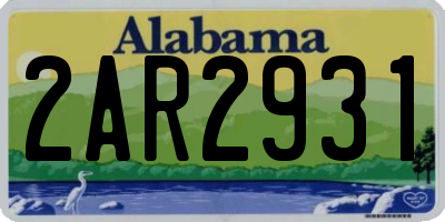 AL license plate 2AR2931