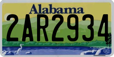 AL license plate 2AR2934