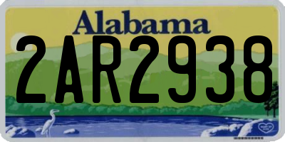 AL license plate 2AR2938