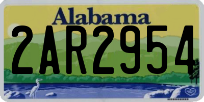 AL license plate 2AR2954