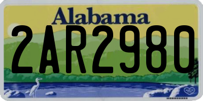 AL license plate 2AR2980