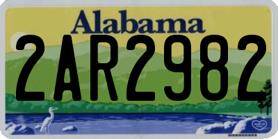 AL license plate 2AR2982