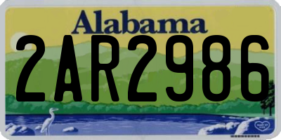 AL license plate 2AR2986