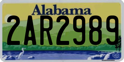 AL license plate 2AR2989