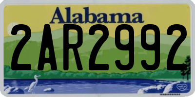 AL license plate 2AR2992