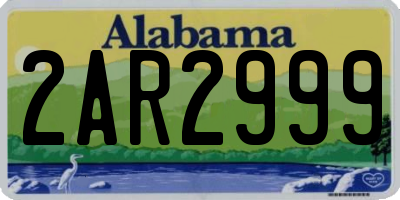 AL license plate 2AR2999