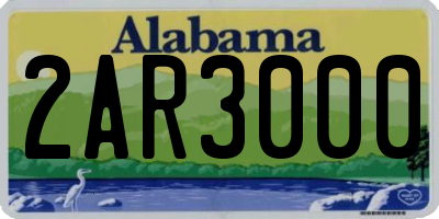 AL license plate 2AR3000