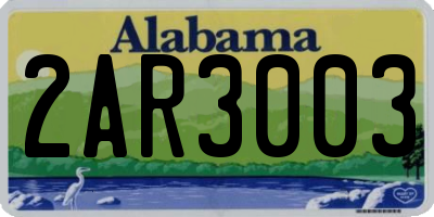 AL license plate 2AR3003