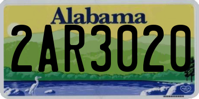 AL license plate 2AR3020